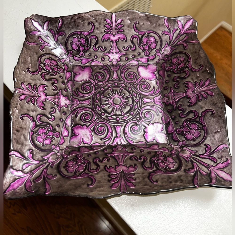 Ornate Arda Square Glass Dish